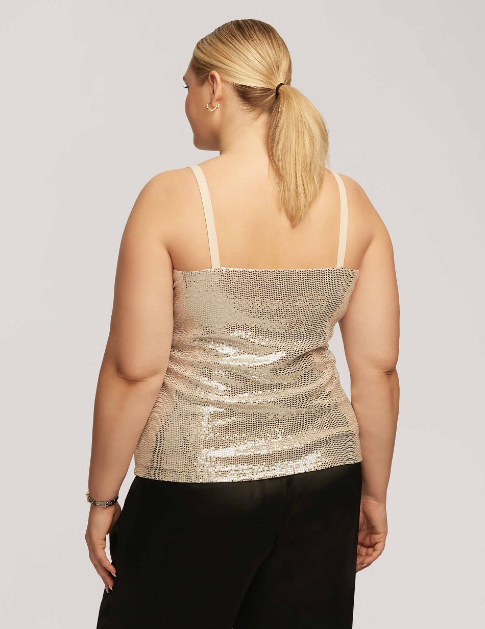 Grande Taille Anne Klein Sequin Knit V-Neck Cami   | AFV-6015152